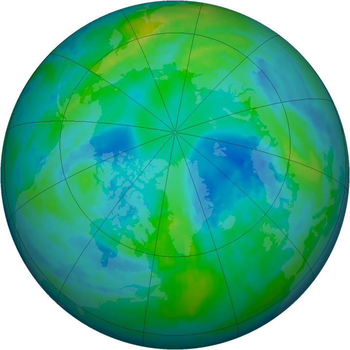 Arctic ozone map for 24 October 1991